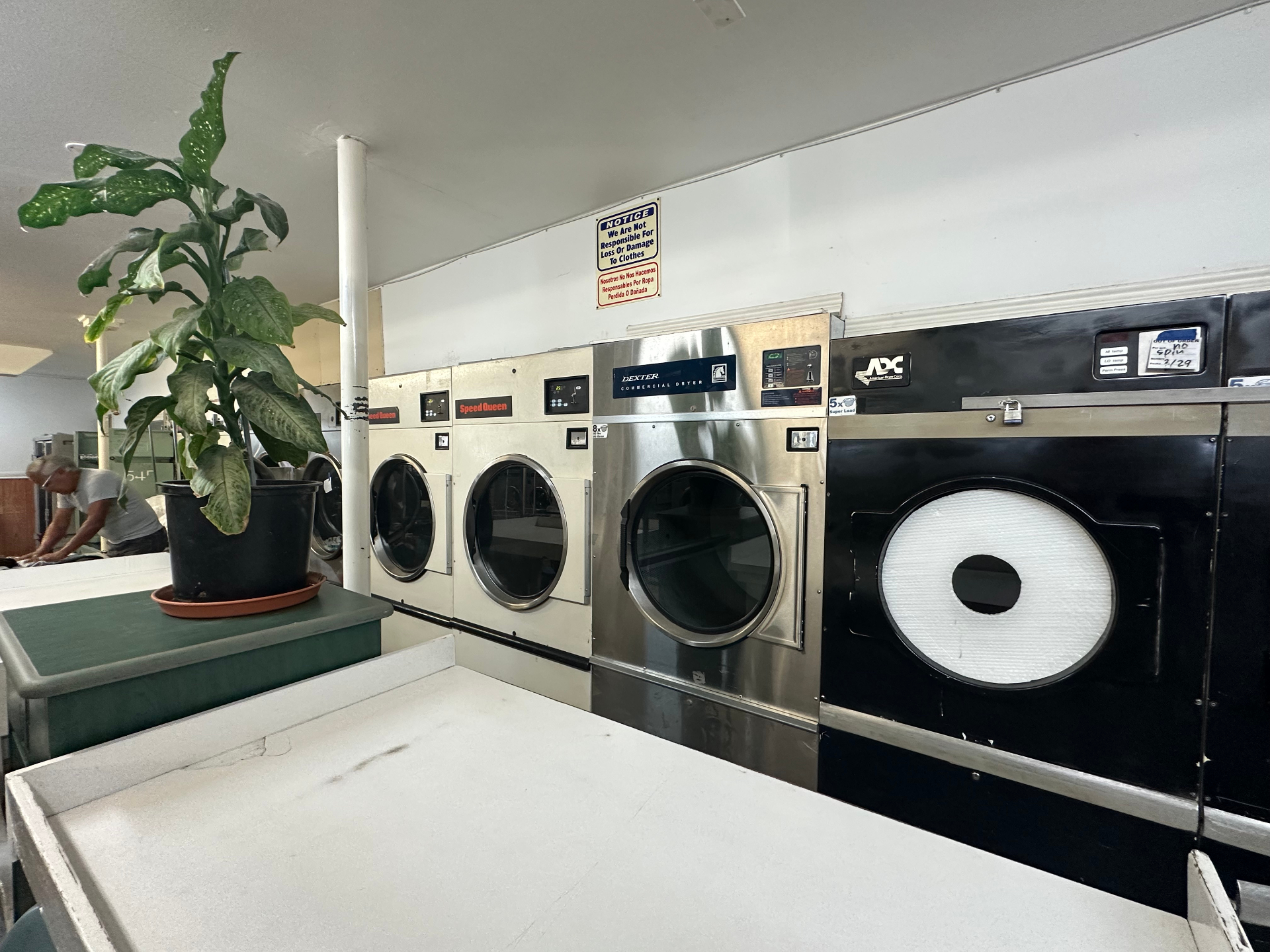 Commercial dryers with attendant on-site